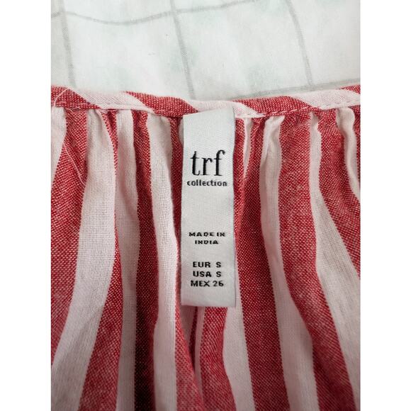 Zara trf collection tasseled red and white striped cotton tank top size small - Picture 8 of 12
